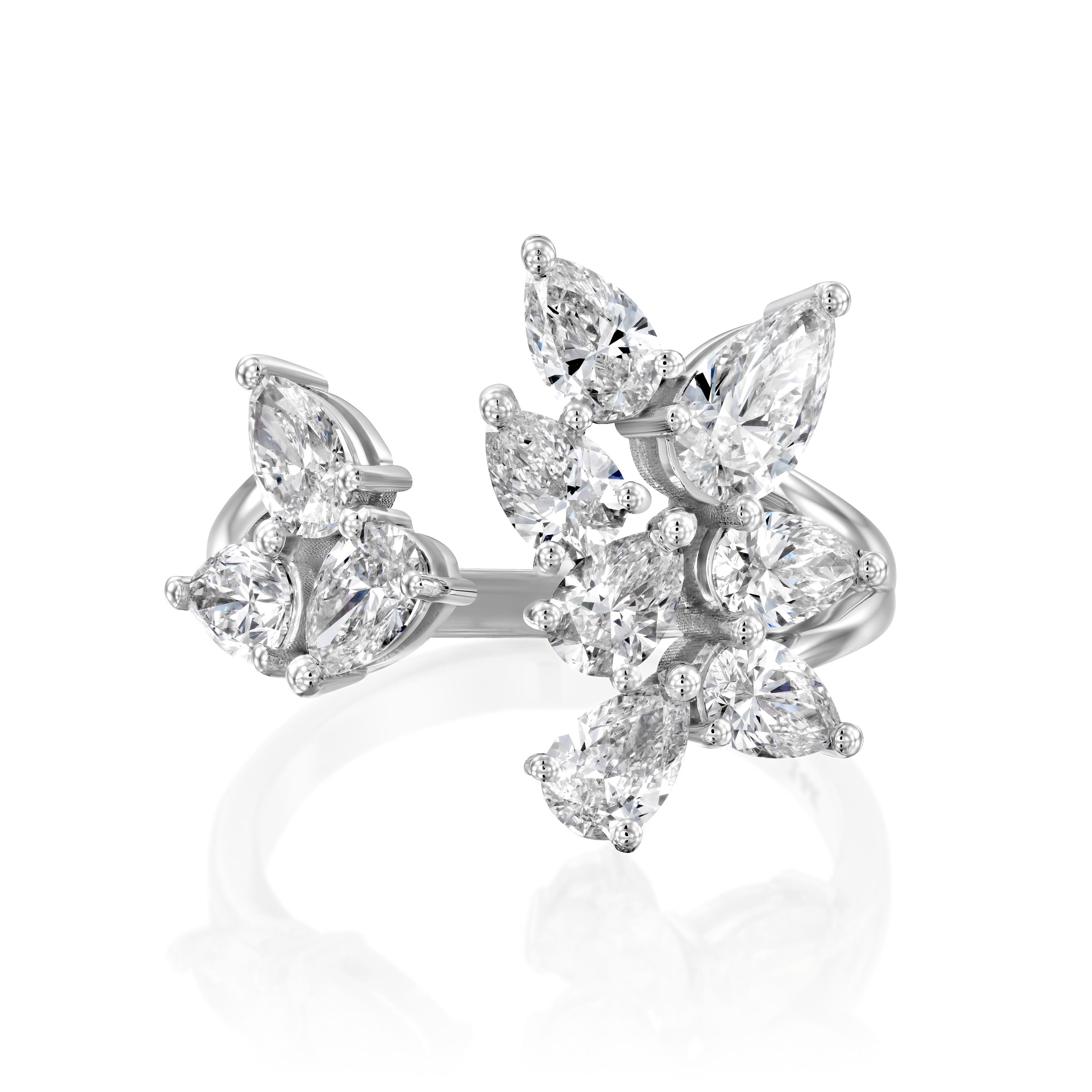 Pear Shaped Diamond Open Ring