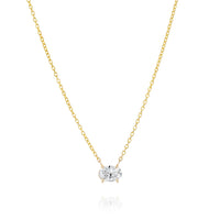 Oval shape Diamond Solitaire pendant
