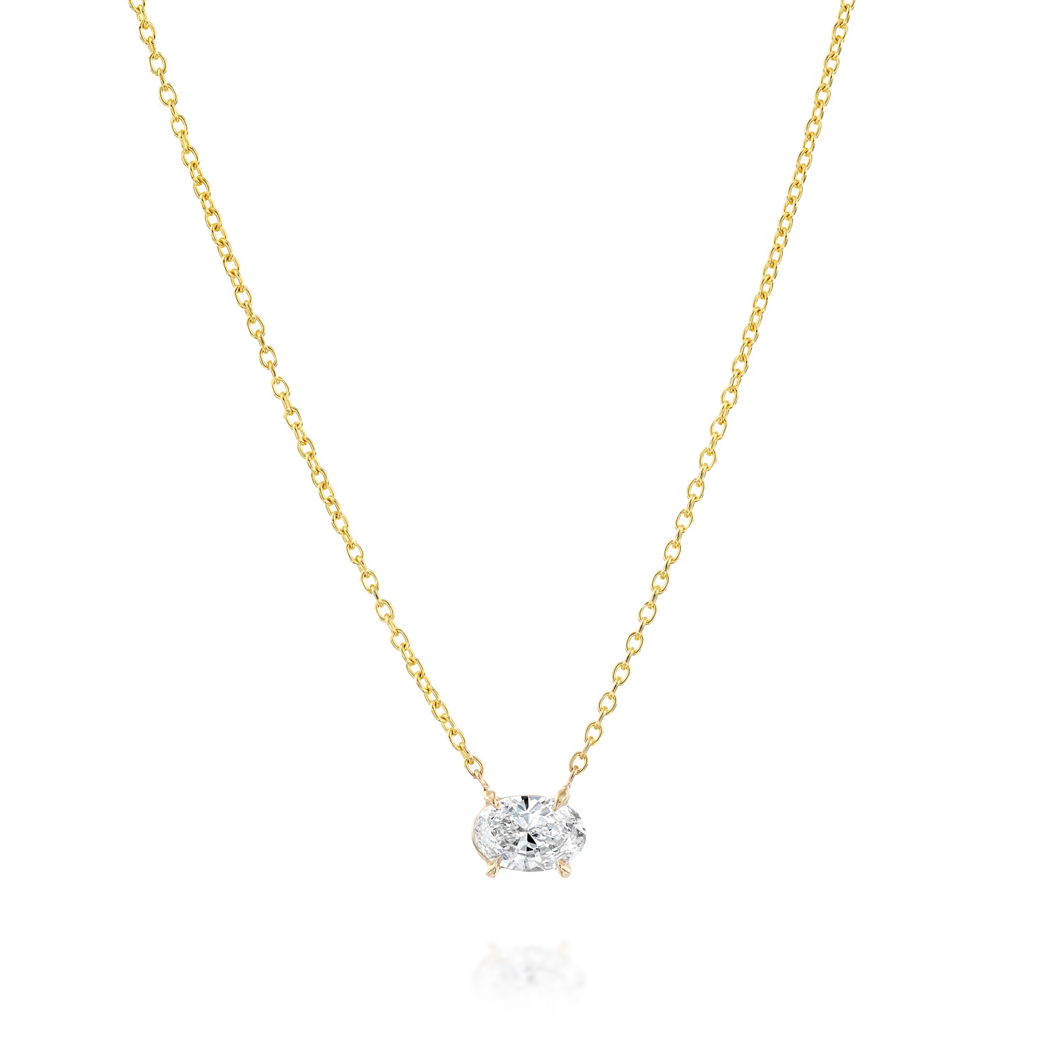 Oval shape Diamond Solitaire pendant