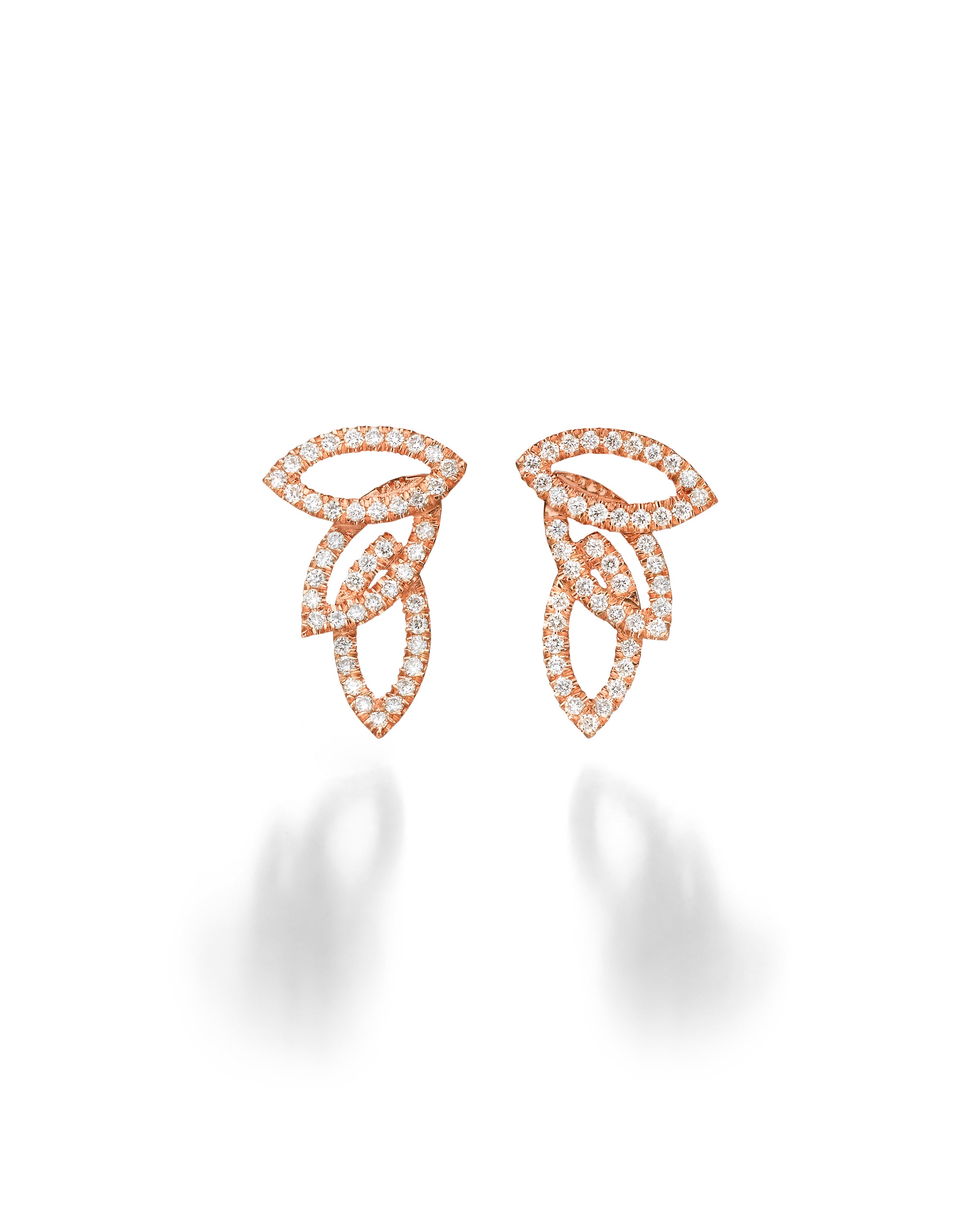 Diamonds Leaves Earrings- small