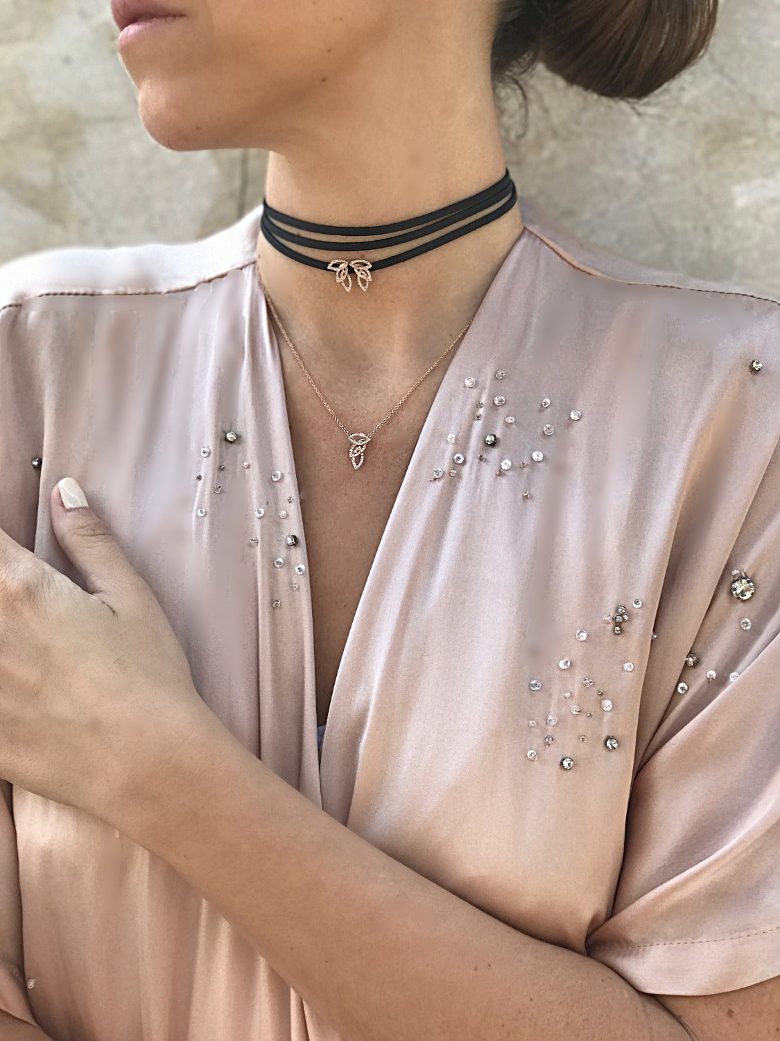 Double Diamonds Leaves Choker