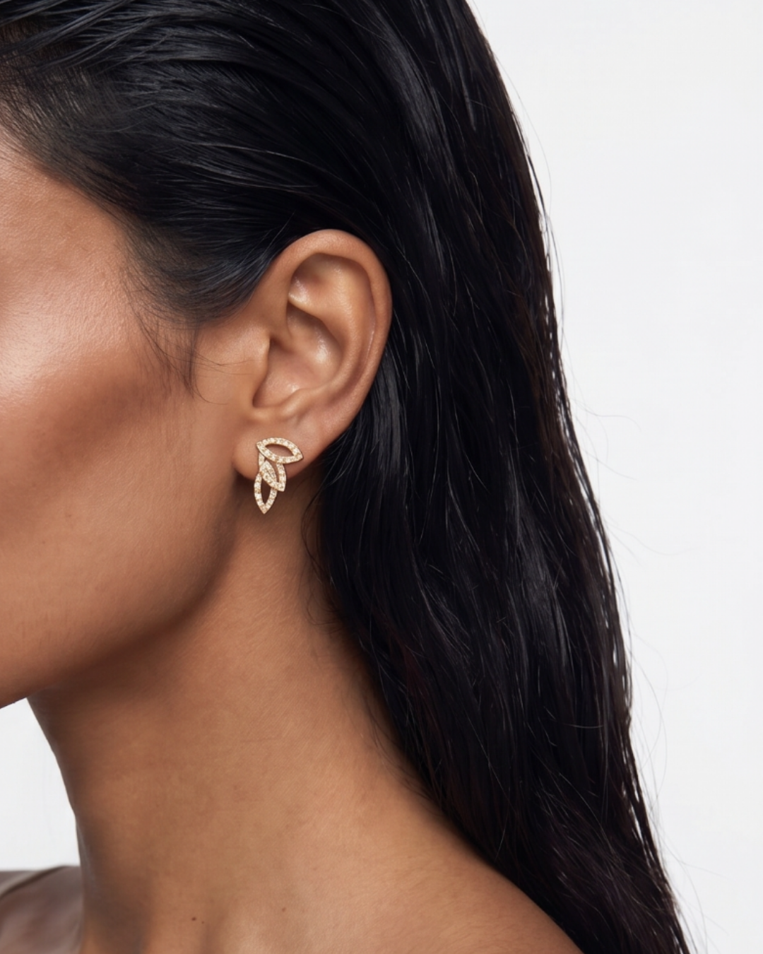 Diamonds Leaves Earrings- small