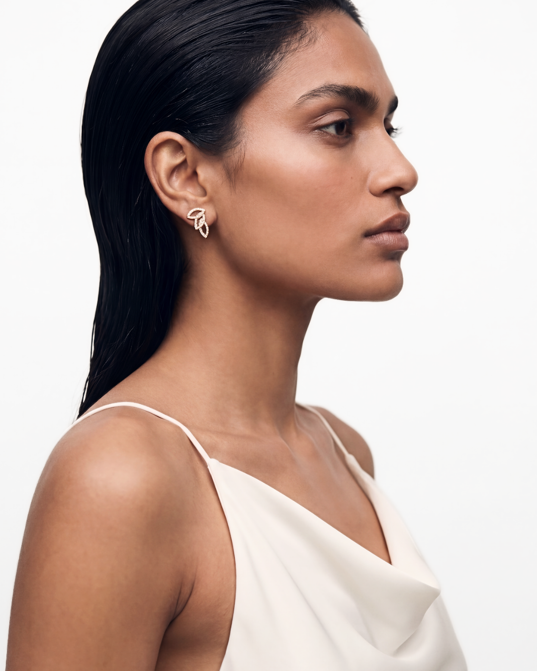 Diamonds Leaves Earrings- small